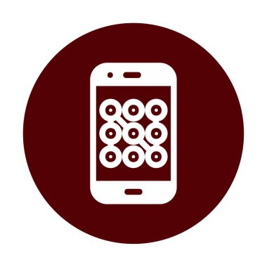 Mobil güvenlik, akıllı telefon ikonu. vektör illüstrasyonu