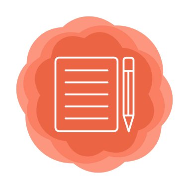 Basit Not Defteri simgesi, vektör illüstrasyonu