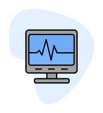 Ecg Okuma simgesi, vektör illüstrasyonu  