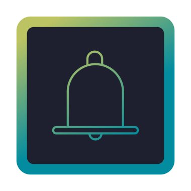 Basit Bildirim Zili simgesi, vektör illüstrasyonu