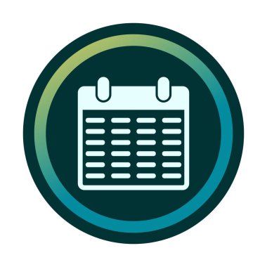 Takvim düzlüğü simgesi, vektör illüstrasyonu 