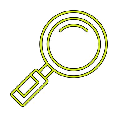 Büyüteç simgesi düz stil. Loupe renk simgesini ara. Vektör illüstrasyonu 