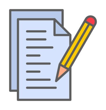 Not ve kalem vektör çizimi