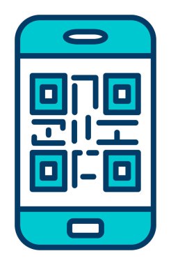 Akıllı telefon ekranındaki qr kodu beyaz arkaplanda izole edilmiş