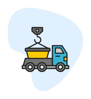 Kamyon Simgesini Atla, Renkli Vektör İllüstrasyonu