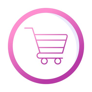 Alışveriş arabası simgesi, vektör çizimi basit tasarım