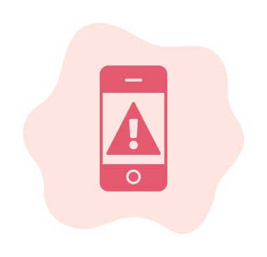 Düz biçimli uyarı cep telefonu simgesi