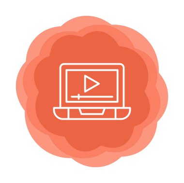 Video Ad simgesi vektör illüstrasyonu