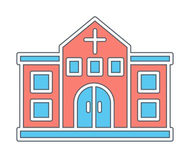 Kilise simgesi, vektör illüstrasyonu 