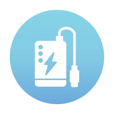 Power Bank web simgesi beyaz arkaplanda izole edildi