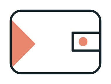 cüzdan vektör simgesi basit illüstrasyon