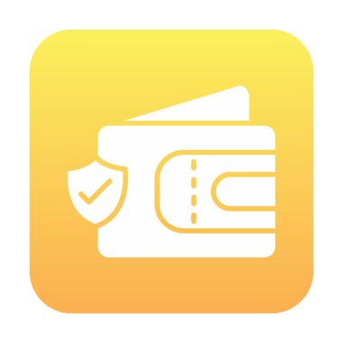 Basit Cüzdan Güvenliği simgesi, vektör illüstrasyonu