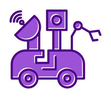 Ay Gezgini simgesi, vektör illüstrasyonu