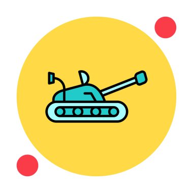 askeri tank simgesi, vektör illüstrasyonu 