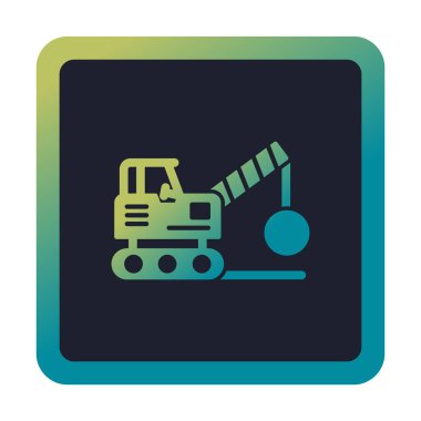 construction vehicle for the demolition of the building. flat vector illustration clipart