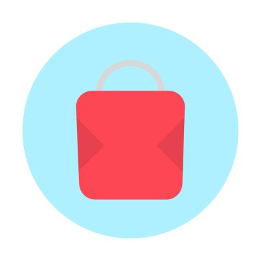 Alışveriş poşeti simgesi, vektör illüstrasyonu 