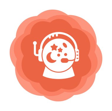 Beyaz arkaplanda Astronot Miğferi vektör çizimi