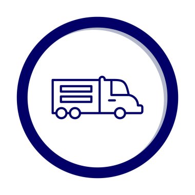 Web ve mobil uygulama tasarımınız için kamyon simgesi vektörü, dağıtım kamyonu logosu konsepti