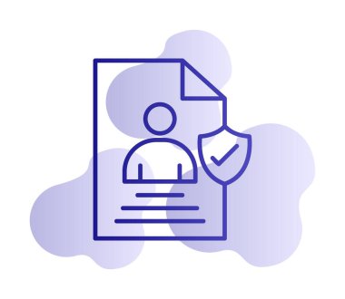 Veri güvenlik simgesi vektör illüstrasyonuna sahip kullanıcı