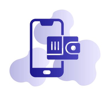 m-cüzdan vektör çizim tasarım ile Smartphone aygıtı