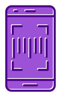 Cep telefonu tarayıcı web simgesi, vektör illüstrasyonu