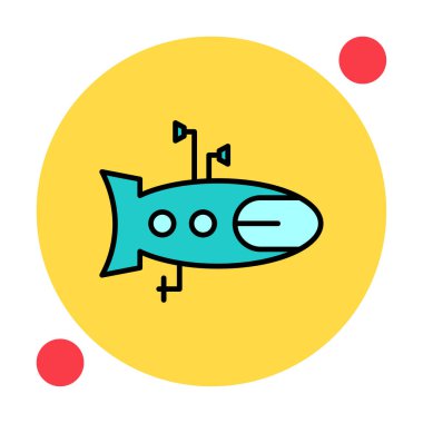 denizaltı simgesi web basit illüstrasyon