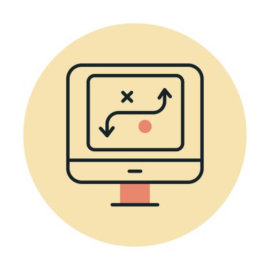 iş stratejisi simgesi, vektör illüstrasyonu basit tasarım