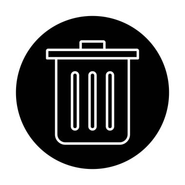 Çöp kutusu simgesi, çöp kutusu simgesi, renkli vektör illüstrasyonu