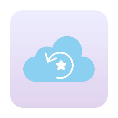 Yıldızlı bulut ve oku yeniden yükle. vektör illüstrasyonu 