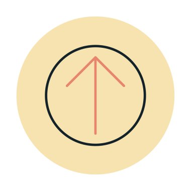 Yukarı ok simgesi, vektör illüstrasyonu, arayüz için düz tasarım 