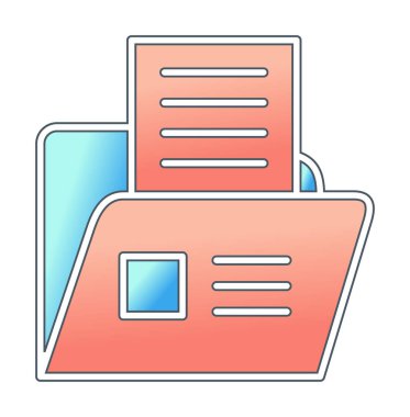 klasör web simgesi, vektör çizim 