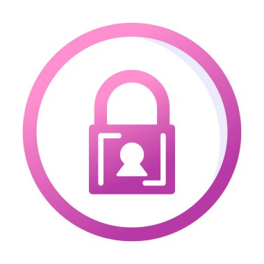 Asma kilit. Web simgesi basit illüstrasyon