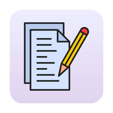 Not ve kalem vektör çizimi