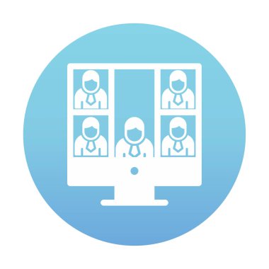 Konferans çağrısı ikon vektör illüstrasyonu