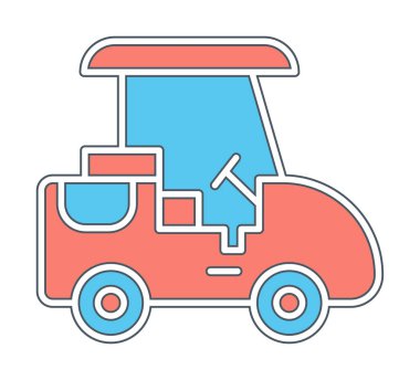 Golf Caddy simgesi, vektör illüstrasyonu