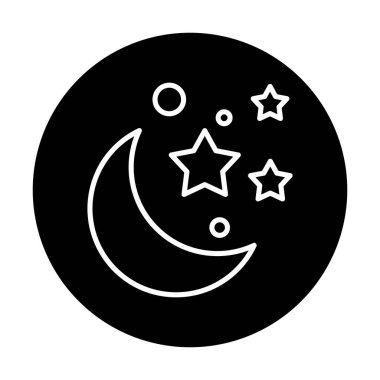 Ay ve yıldızlar. Web simgesi basit illüstrasyon 