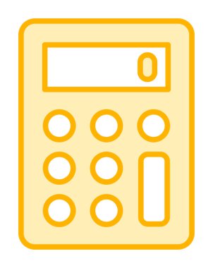 Hesap makinesi simgesi, beyaz arkaplanda renkli illüstrasyon