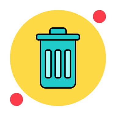 Çöp kutusu vektörü düz simge tasarımı