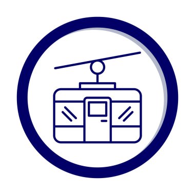 Basit Kablo Araba simgesi, vektör illüstrasyonu