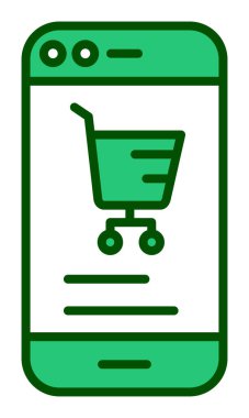 Basit Çevrimiçi Telefon Pazarlama simgesi, vektör illüstrasyonu