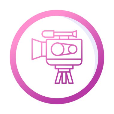 Video kamera. Web simgesi basit illüstrasyon 