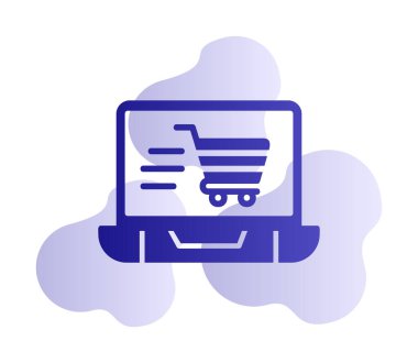 Ekran vektör illüstrasyonunda ticaret simgesi