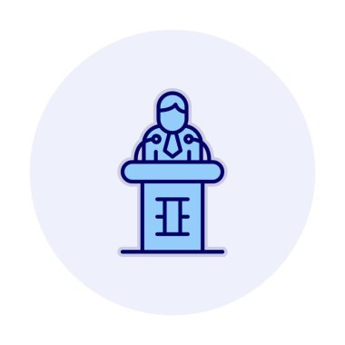 Basit Brifing simgesi, vektör illüstrasyonu