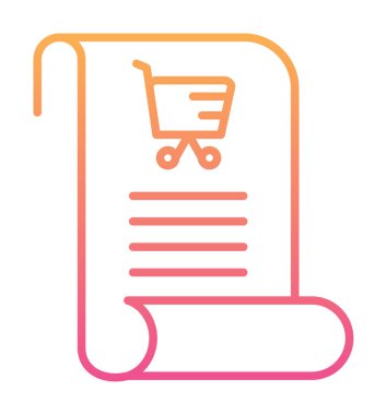 Alışveriş listesi simgesi, alışveriş arabası, vektör illüstrasyonu