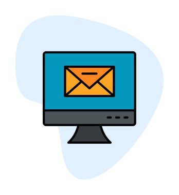 Basit e- posta simgesi, vektör illüstrasyonu
