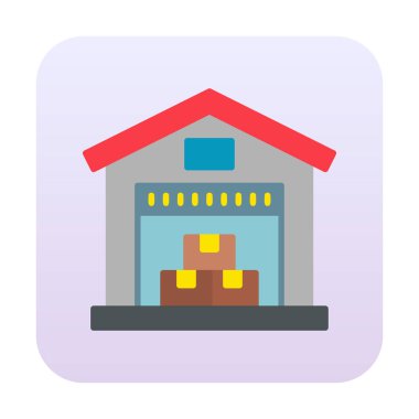 Web için depo vektör simgesinin basit illüstrasyonu