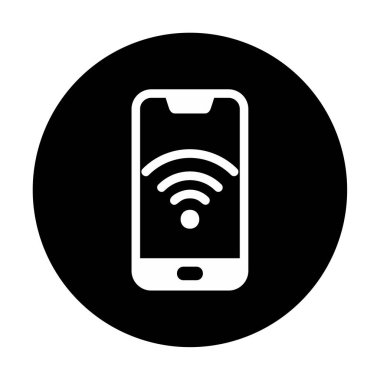 Akıllı telefon kablosuz interneti. Web simgesi basit illüstrasyon