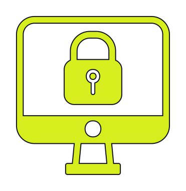 Beyaz arkaplanda asma kilit vektör çizimi