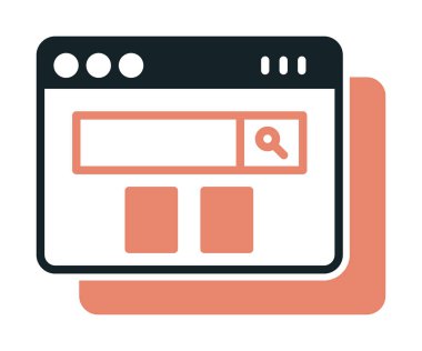 tarayıcı web sayfası simgesi, vektör illüstrasyonu