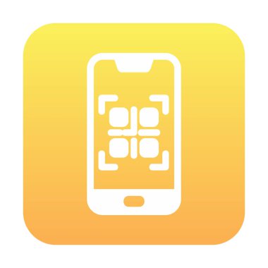 Basit Smartphone QR Kod simgesi, vektör illüstrasyonu